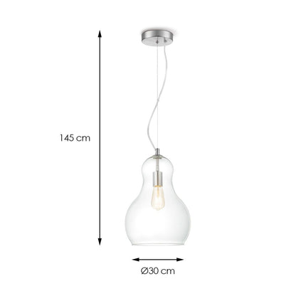 Hanging lamp Bello Big - Clear - 30x30x145cm