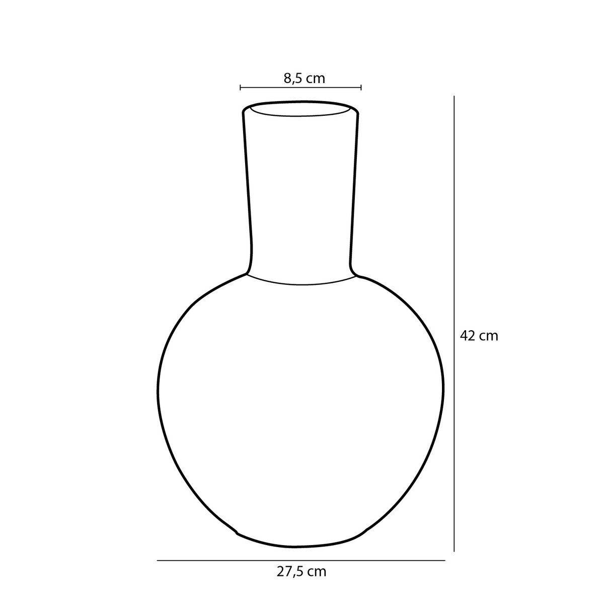 Holm Vaas - H42 x Ø28 cm - Keramiek - Crème