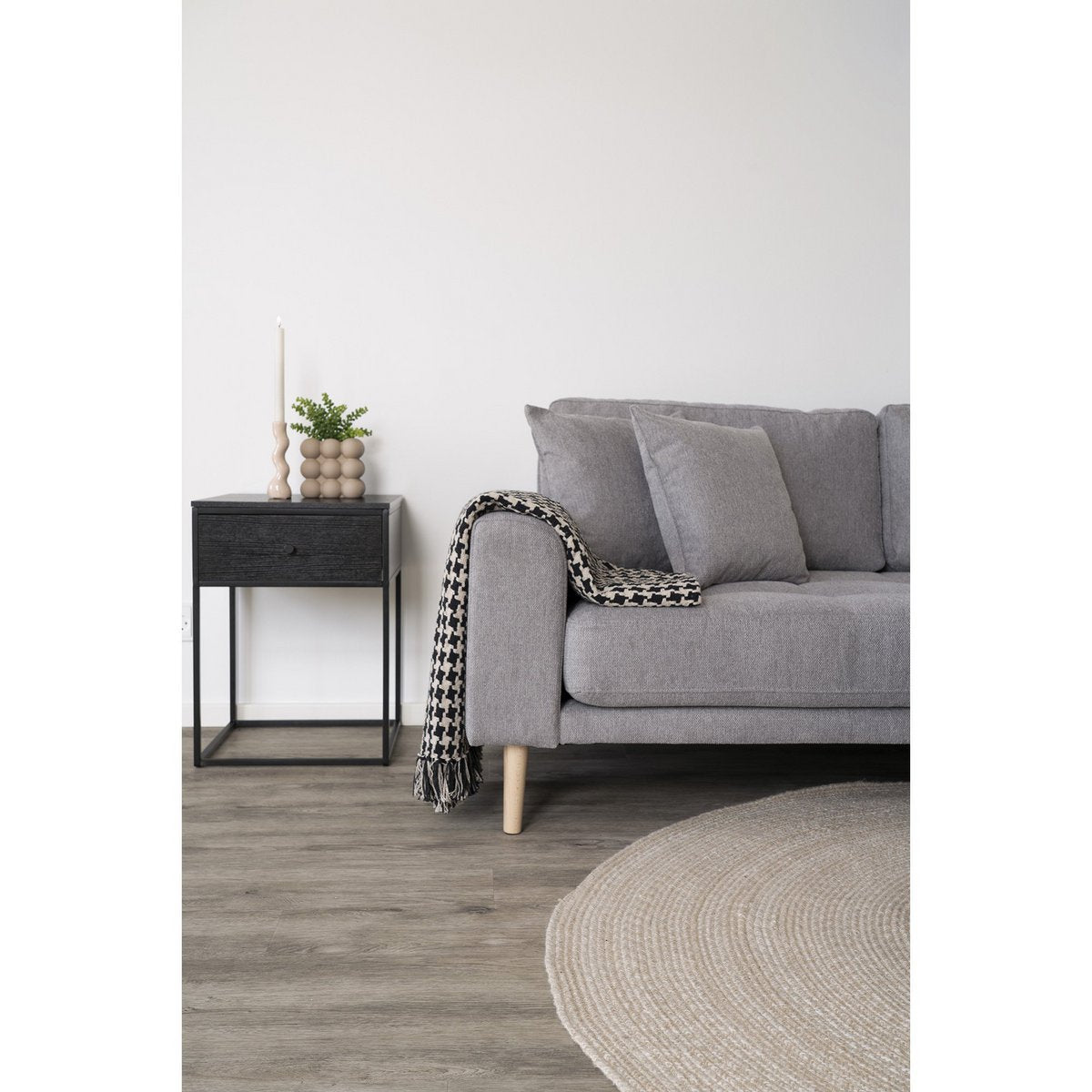 Zijruit - Plaid, zwart/beige