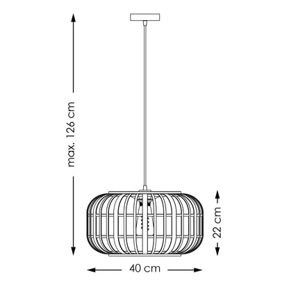 Boheemse Hanglamp Bamboe Lampenkap 40 x 126 cm |woon-meubel.nl