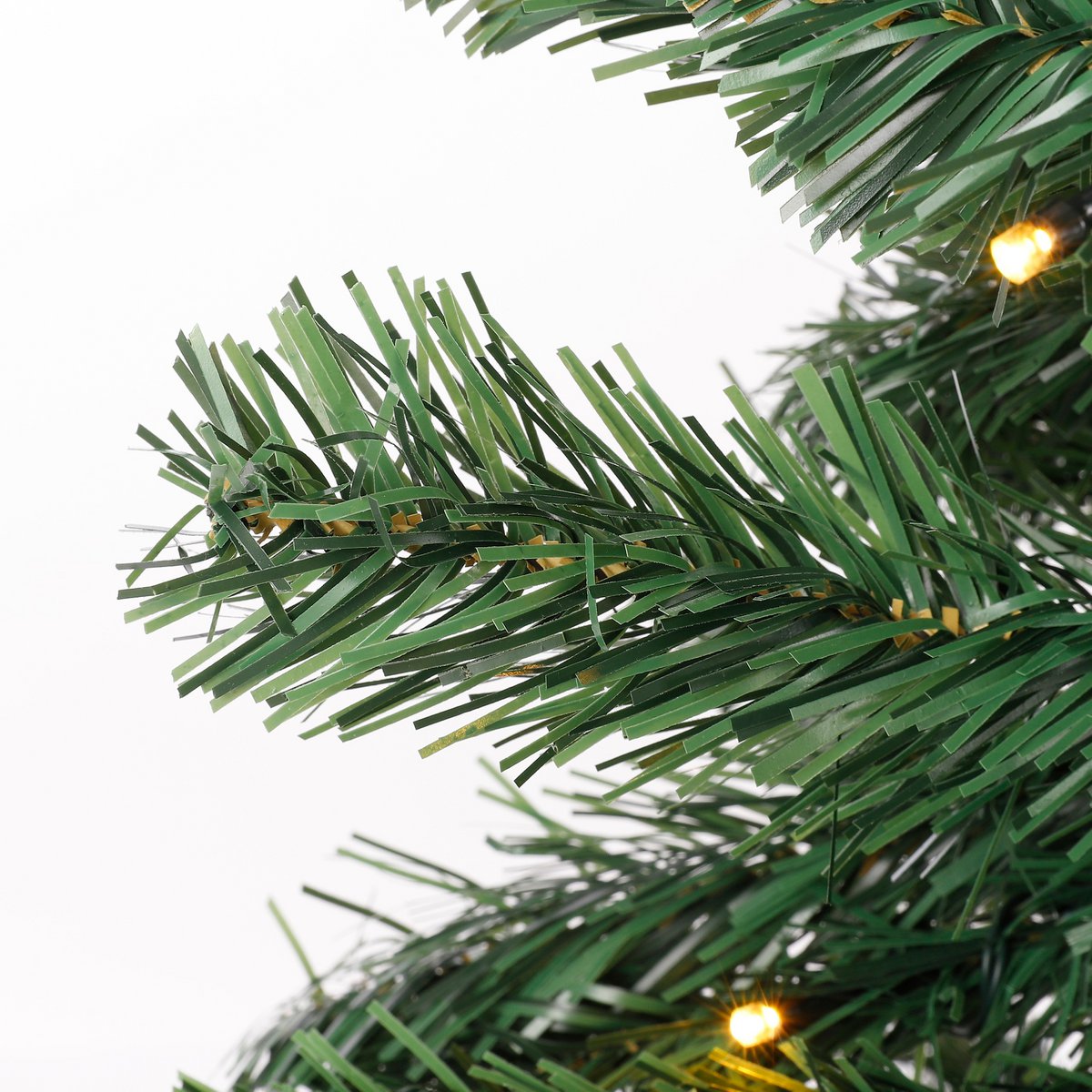 Norton Set van 2 Kunstkerstbomen en 1 Kerstkrans met LED Verlichting - Groen Frosted