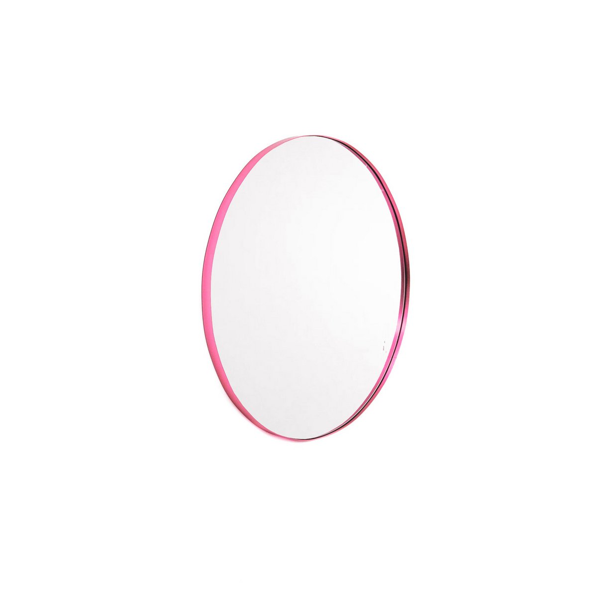 Mirror - wandspiegel rond - metaal - roze - Ø40cm