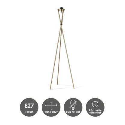 Pied de lampadaire Tripode 48/48/149cm - Laiton