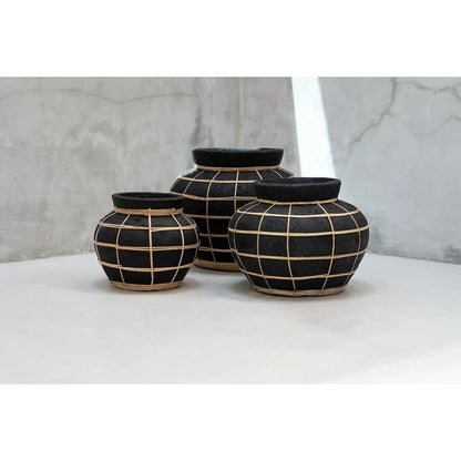De Buikvaas terracotta - Zwart Naturel - M |woon-meubel.nl