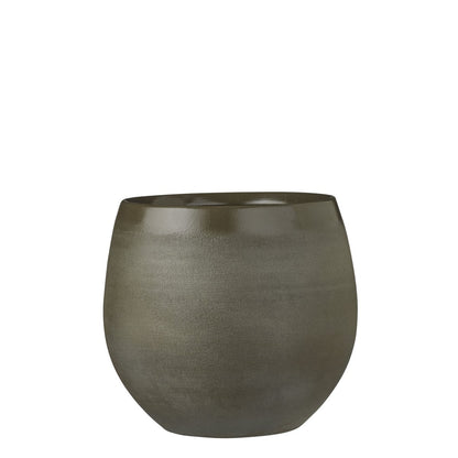 Douro Flowerpot - H23 x Ø 26 cm - Terracotta - Green