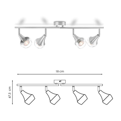 LED Surface-mounted spotlight Vaya 4 - incl. dimmable LED lamp - steel