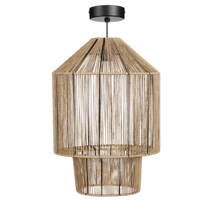 Lampe à suspension Elsa - H49 x Ø35 cm - Jute - Marron clair