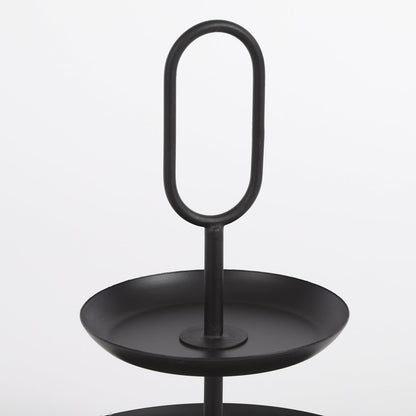 Rama Etagere 2 Layers - H36 x Ø28 cm - Metal - Black