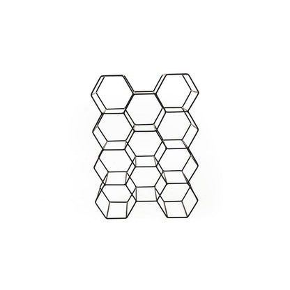Wine rack - Metal - Black - 11 bottles - 43x31x16cm