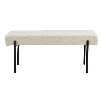 Swindon Bench - Bank in bouclé, wit |woon-meubel.nl