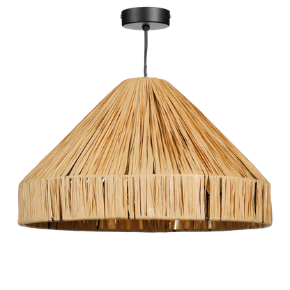 Elisa Hanglamp Lichtbruin Raffia - H24 x Ø40 cm |woon-meubel.nl