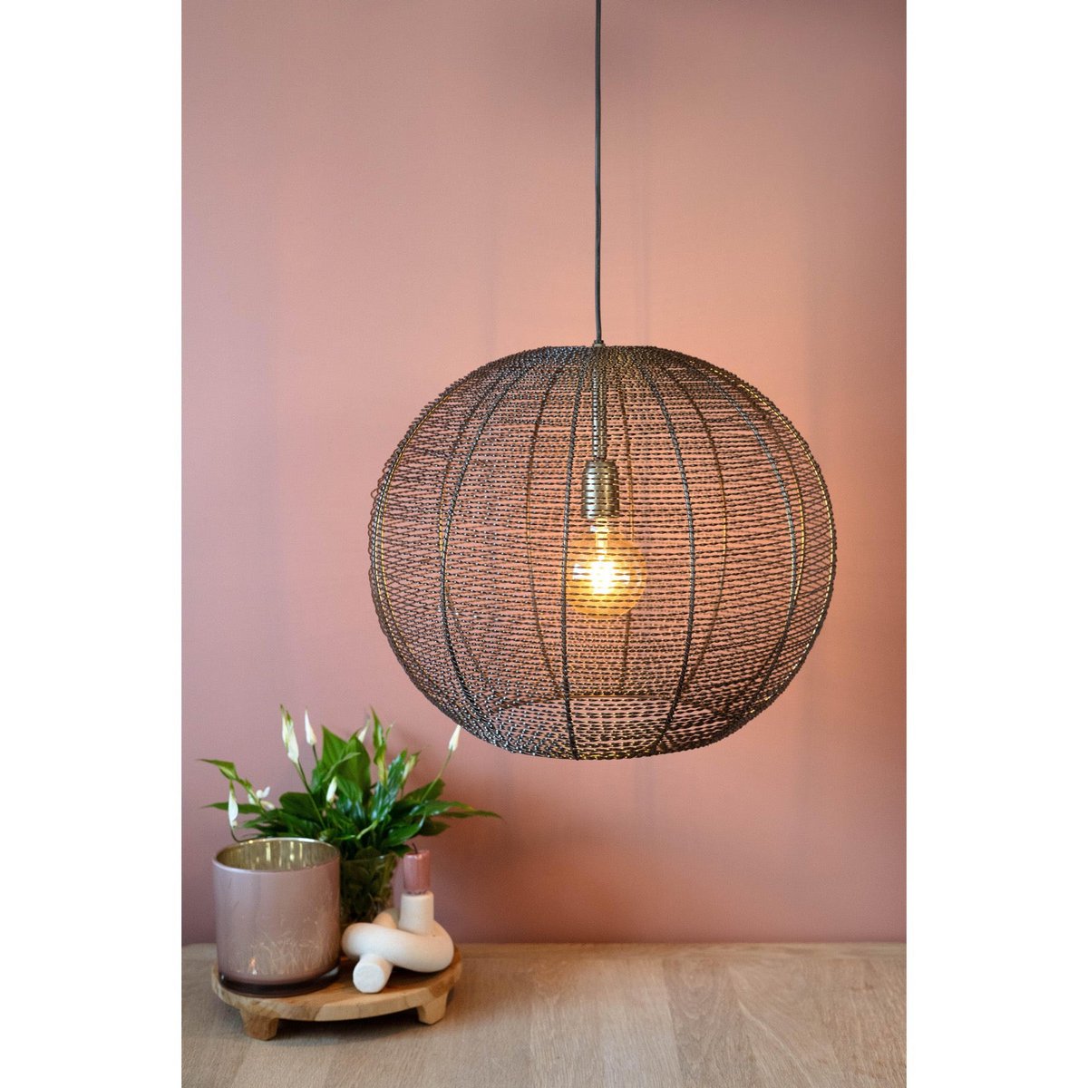 Hanglamp LUCAS antiek brons Ø40x28cm