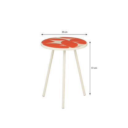 Bologna Bijzettafel Buiten - Rood - Metaal