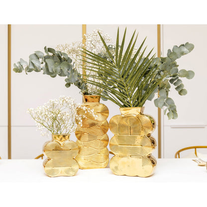 Luxe Gouden Vaas Keramiek – 25cm | Aulica | woon-meubel.nl