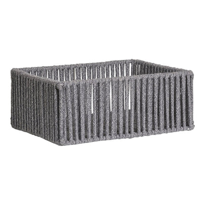 Set of 3 Storage Baskets Gray – Cotton &amp; Metal – House Nordic