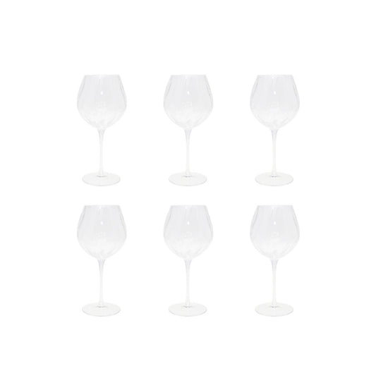 Wijnglazen – Set van 6 Golf – Transparant - Elegant Stijlvol | woon-meubel.nl