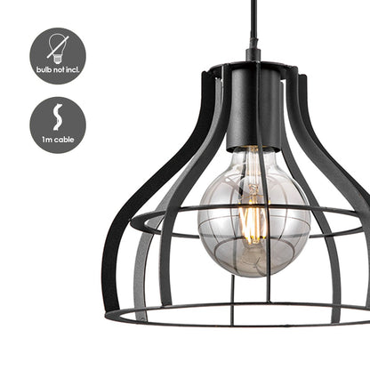 Lampe à suspension Blank - Noir - 25x25x127cm