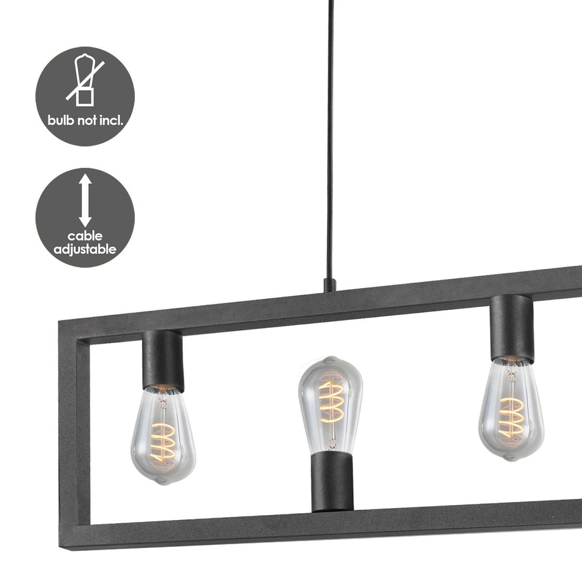 Hanglamp Preto 5 lichts - Zwart - 135x12x120cm