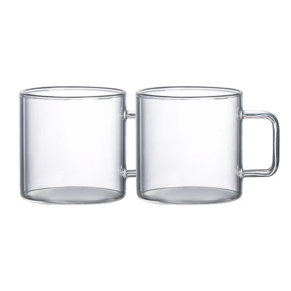 Set van 2 grote glazen mokken 450 ml – Aulica – transparant glas
