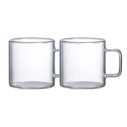 Set van 2 grote glazen mokken 450 ml – Aulica – transparant glas
