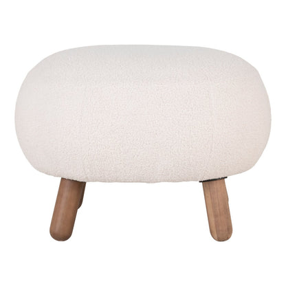 ✨ Faux Leather Footrest in White with Walnut-Look Legs | House Nordic