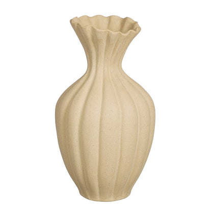 Vase Fiore - L15 x l15 x H40 cm - Céramique - Beige