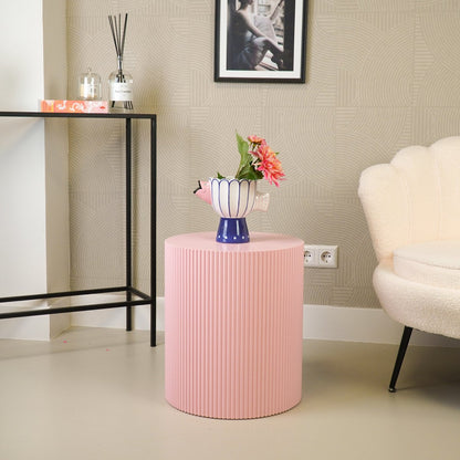 Side table - cylinder - MDF - light pink - 39x45cm