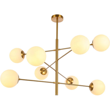 Pendant lamp Nepal White Gold 8-Light