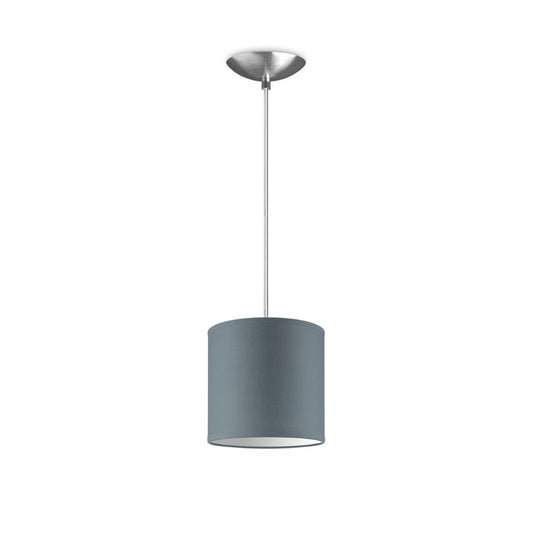 Hanglamp Bling met lampenkap, E27, grijs, 16cm