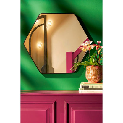 Rossi Wandspiegel - L80 x B71 cm - Metaal - Zwart |woon-meubel.nl