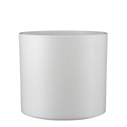 Era Flowerpot - H26 x Ø28 cm - Relief - White