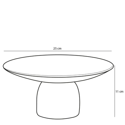 Finnos Cake Plate - H11 x Ø25 cm - Marble - Beige