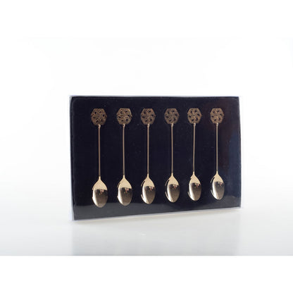 Set van 6 Gouden Theelepels Arabesques – Aulica