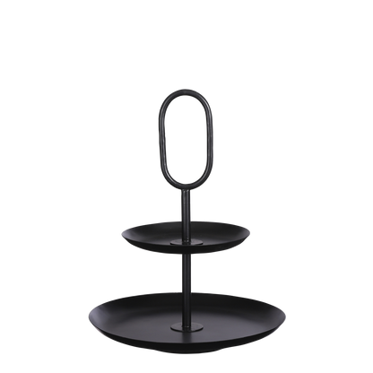 Rama Etagere 2 Layers - H36 x Ø28 cm - Metal - Black