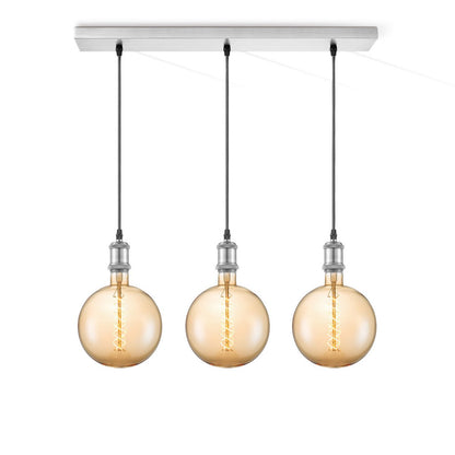 Pendant lamp chrome vintage - 3 LED -dimmable E27 amber