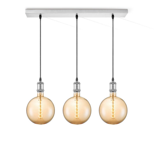 Hanglamp chroom vintage - 3 LED -dimbaar E27 amber