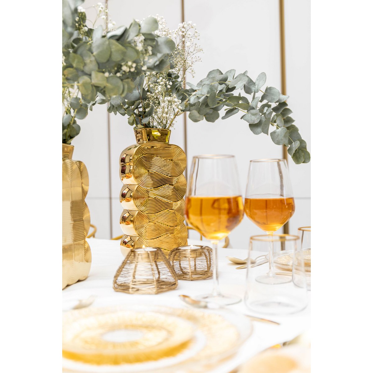 Grote Glanzende Gouden Vaas 30cm – Aulica