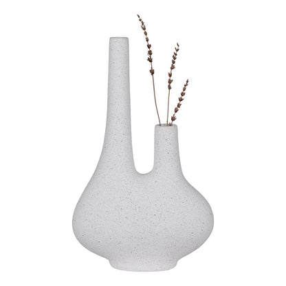 Vase - Vase in ceramic, white, 23x11.5x37 cm