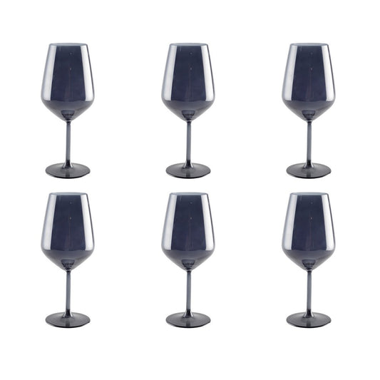 6 Zwarte Wijnglazen – 150 ml |woon-meubel.nl