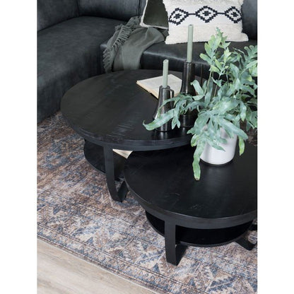 Salontafel Cilamon - 90 cm - Zwart blad dubbele plaat|woon-meubel.nl