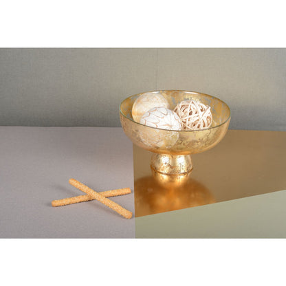 Decoratieve Gouden Schaal op Voet |woon-meubel.nl