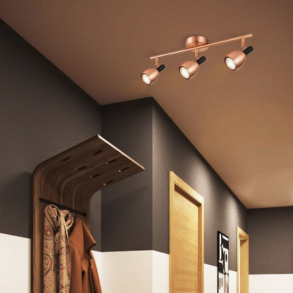 LED Surface-mounted spotlight Novi 3 - incl. dimmable LED lamp - Copper
