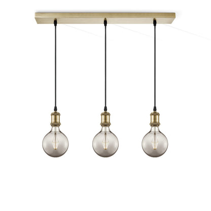 Vintage pendant lamp - 3 LED lamp G95 - dimmable E27 smoke