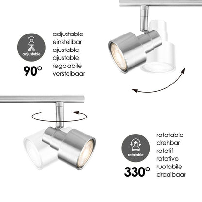 LED Surface-mounted spotlight Drift 4 - incl. dimmable LED lamp - wood
