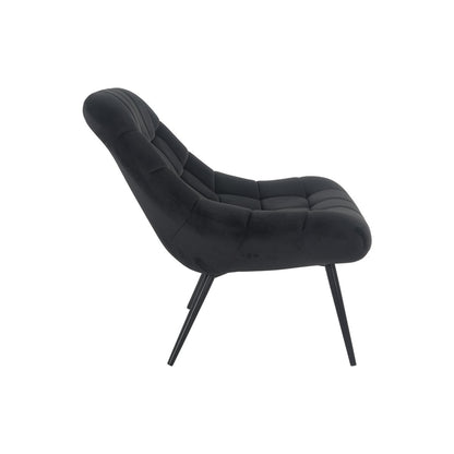 Fauteuil XXL fluweel zwart metaal zwart |woon-meubel.nl
