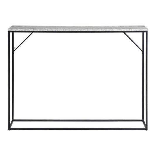 Vita Consoletafel - travertijnlook, zwart