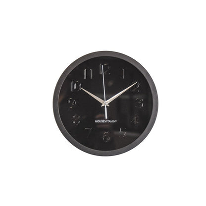Wandklok – Rond – Metaal & Glas – Zwart – 25 cm | woon-meubel.nl