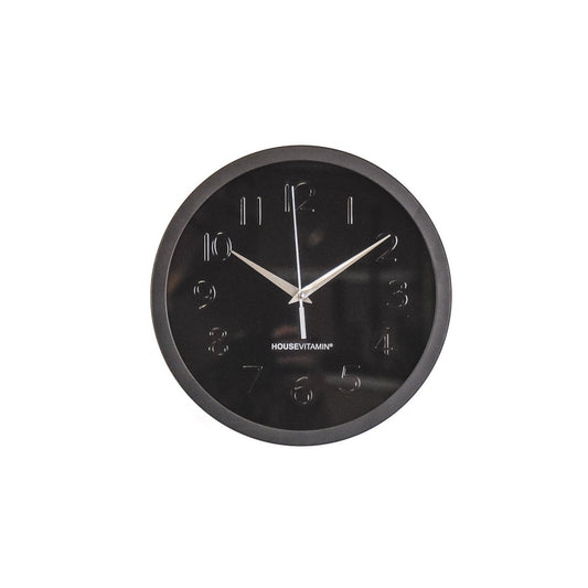 Wandklok – Rond – Metaal & Glas – Zwart – 25 cm | woon-meubel.nl