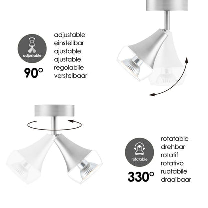 LED Wall Spot Vaya - incl. dimmable LED lamp - steel