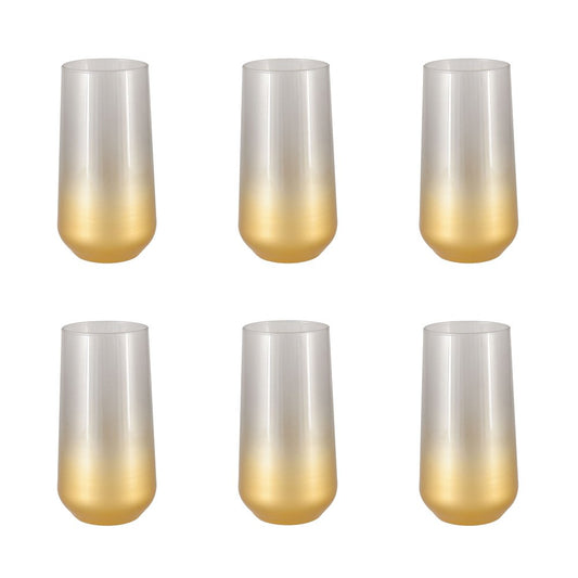 Set van 6 Luxe Waterglazen Gloed Gerookt – Aulica – Hoog Model